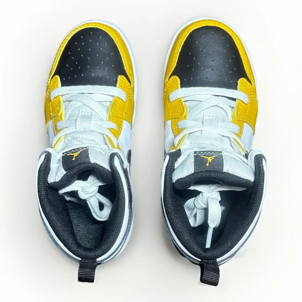Jordan 1 Mid (TD) Toddlers' Shoes Yellow Ochre-Black-White DQ8425-701 Size 10c